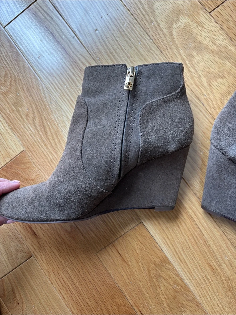 Authentic Tory Burch wedge booties